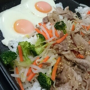 ホットプレートでビビンバご飯